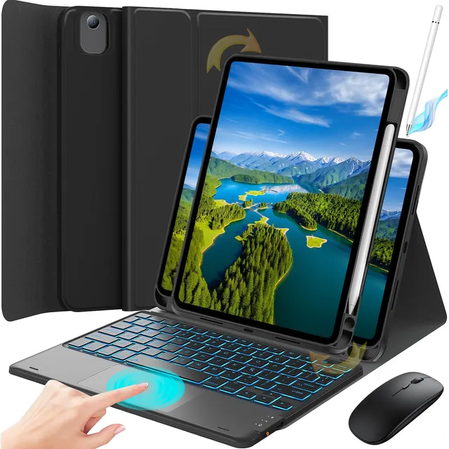 Funda Con Teclado +mouse + Lapiz Para iPad 10.2 9ª 8ª 7ª
