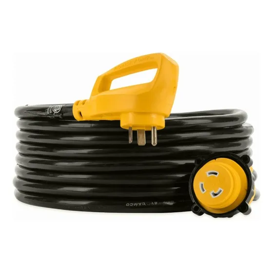 Camco 30 Amp Cable De Extensión Con Adaptador De Bloqueo De