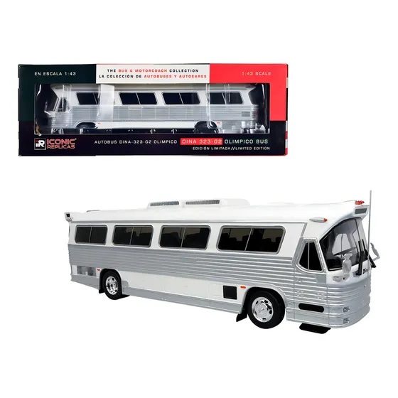 1/43 Autobús Dina Olimpico Iconic Replicas Color Plata C/ Blanco