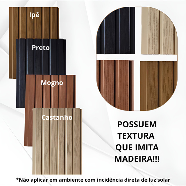 Kit 5 Placas Painel Ripado De Pvc 20 Cm X 3 Metros Kit 5 Placas Painel Ripado De Pvc 20 Cm X 3 Metros