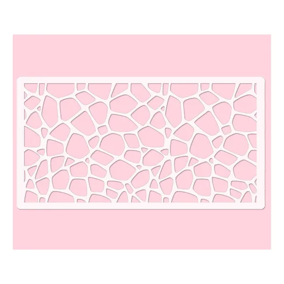 Stencil Para Torta Piedras 1 Repostería Porcelana Cookies Color Blanco
