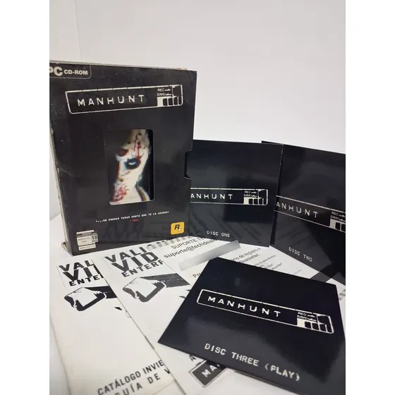 Manhunt Pc Original Mídia Fisica Vhs Box Edition Completo Pc