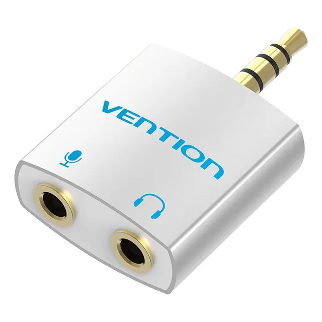 Adaptador Audio Y Microfono Auricular Jack 3.5 Mm A Pc Laptop Tablet Mobile Bocinas Vention