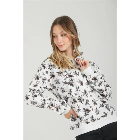 Campera Finita Mujer Arizona 8073 Black & White And Pink