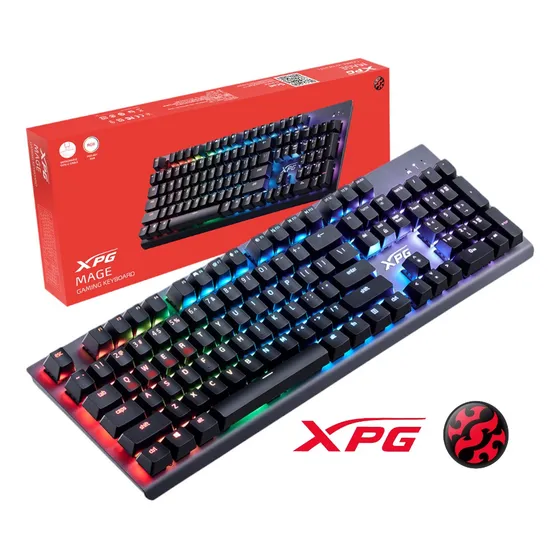 Teclado Mecanico Xpg Mage104 Aluminio Switch Rojo Rgb Gamer