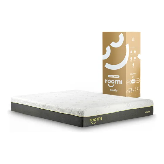 Colchón Individual Roomi Smile Convoluted Memory Foam Mayor Suavidad Y Soporte Confort Medio Funda Removible 20 Cm Altura
