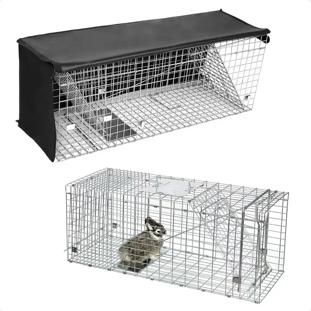 Jaula Trampa Plegable Captura Viva Gatos Conejos Con Funda