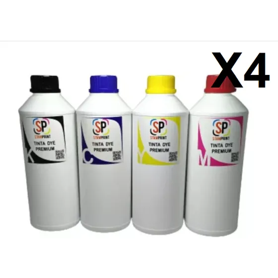  Tinta Dye Para Impresora Hp 1 Litro  1 Lt 4 Colores Clase A