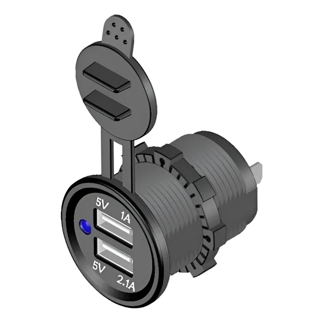 Enchufe Tipo Encendedor Cargador Usb 2 Puertos 12v Tapa Goma