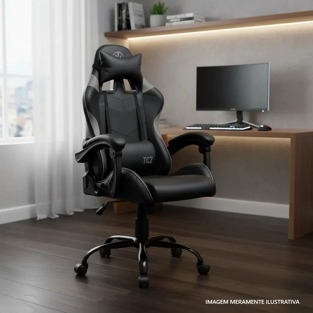 Cadeira Gamer Tgt Heron Tc2, Preto, Tgt-hrtc-bl03 Couro Sintético