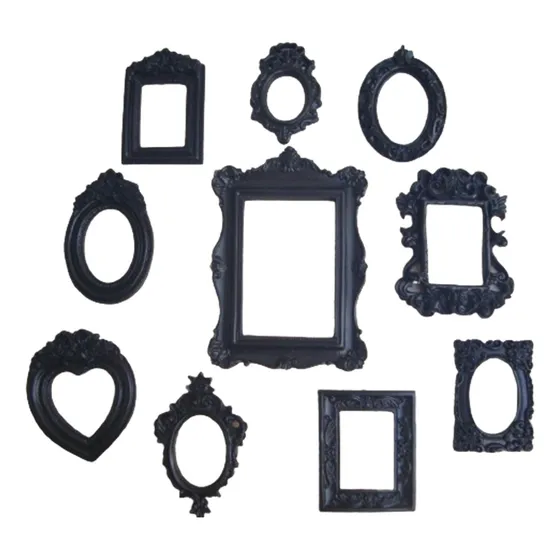 10 Kit Molduras Provençal Vintage Resina Parede- Sem Espelho