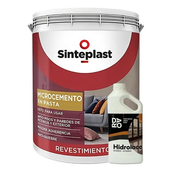 Kit Microcemento 5kg Sinteplast + Hidrolaca 1 Lts Daro