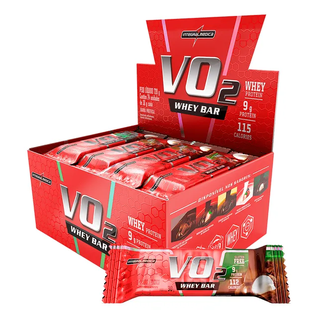 Barra Vo2 Whey Bar Proteína 12 Unidades - Integralmédica