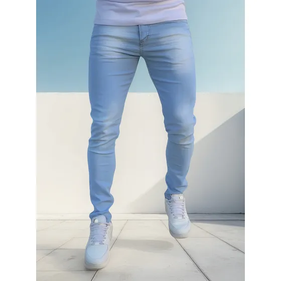 Calça Jeans Skinny Masculina Com Lycra Estica Muito Env24h