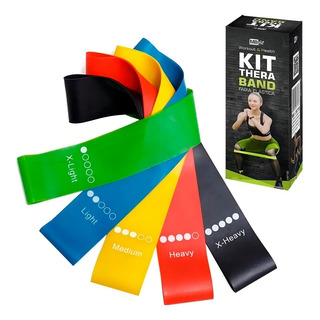 Kit 5 Mini Bands Funcional Faixa Elástica Thera Band Mbfit Kit 5 Mini Bands Funcional Faixa Elástica Thera Band Mbfit