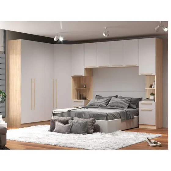 Quarto Modulado 3 Guarda Roupas 2 Mesas De Cabeceira 1