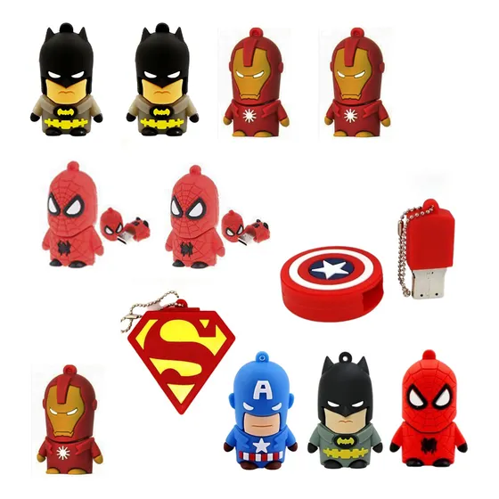 Lote Com 30 Pendrive Personagens Sortidos  De 4 A 8 Gb