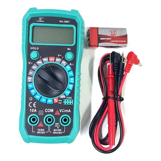 Multimetro Digital Profissional C/ Capacímetro Bateria Azul