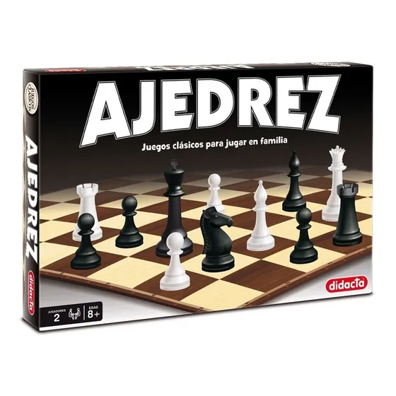 Ajedrez Didacta Tablero Cartón Y Piezas De Plástico Calidad