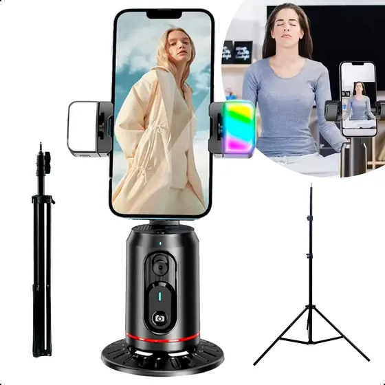 Suporte Gimbal Giratório 360 Inteligente Celular + Tripé Nfe