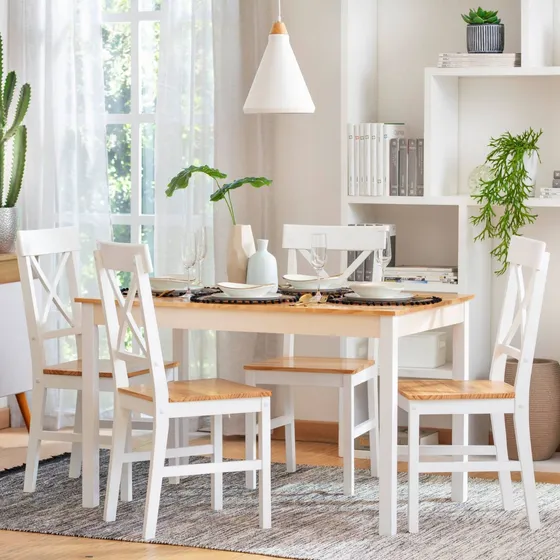 Set De Mesa +4 Sillas Comedor En Oferta Juego Comedor +envio