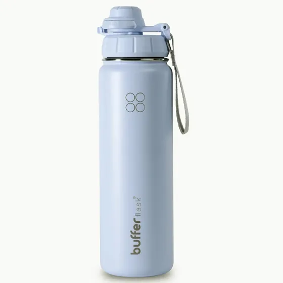 Termo Botella Agua Termica Buffer Acero Inoxidable +4 Tapas Color Sky