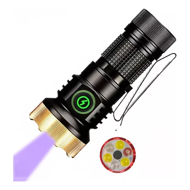 Linterna Led Magnética Multifuncional Con Luz Uv Y Rgb Tácti