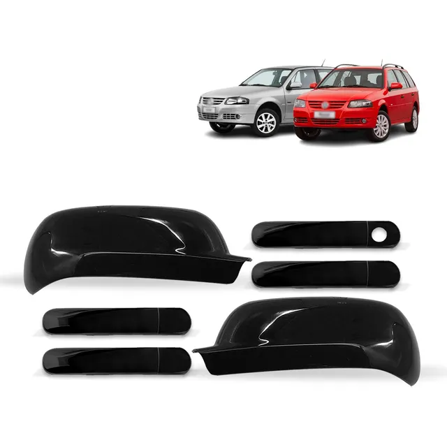 Capa Aplique Retrovisor Maçaneta Preto Gol G4 2011 2012 4p