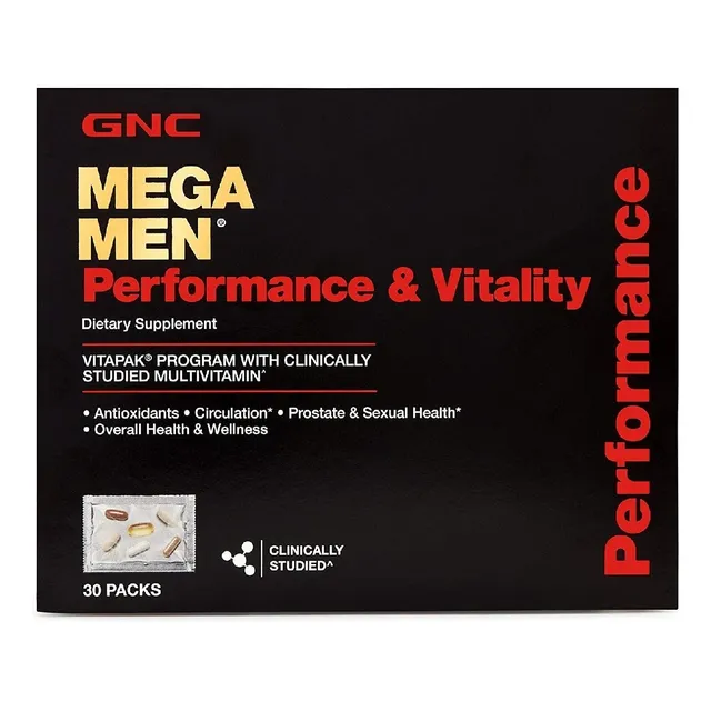 Mega Men Rendimiento Y Vitalidad Vitapak Gnc 30 Packs Sabor Neutro