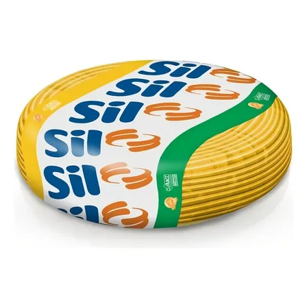 Fio Cabo Flexível 750v 6.00 Mm 100 Metros Anti Chama - Sil Cobertura Amarelo