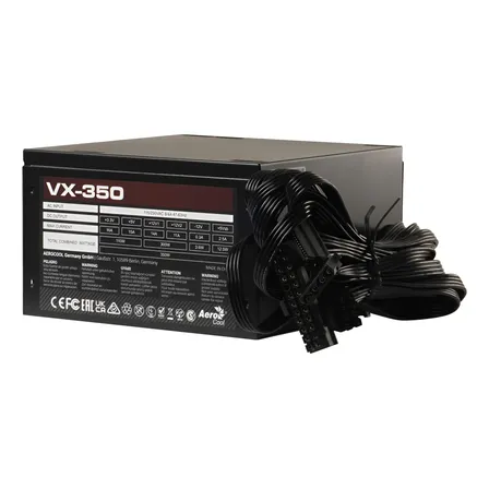 Fonte Gamer Atx Aerocool Vx-350 350w Bivolt Fan 12cm Sata Preto