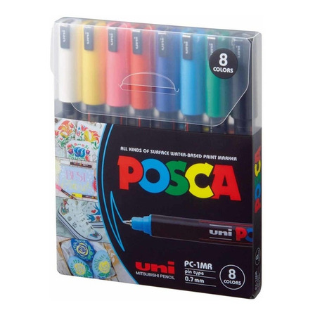 Pc-1mr Set Marcadores Posca X8 Colores Pc-1mr Set Marcadores Posca X8 Colores