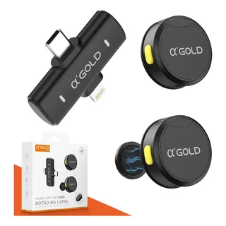 Microfone Lapela Duplo Anti Ruído Tipo C E Lightning iPhone