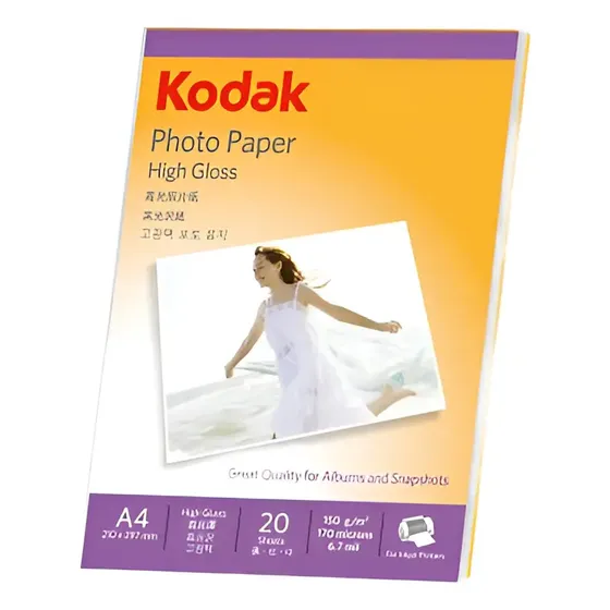 Papel Kodak Super Glossy Premium 150gr A4 20 Hojas Inkjet Color Blanco | Cuotas sin interés