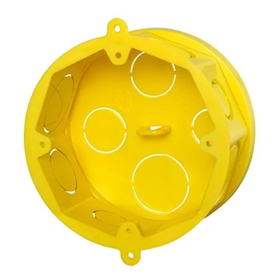 Caixa De Luz Pvc 3x3  Octogonal Amarela Amanco Kit C/20un