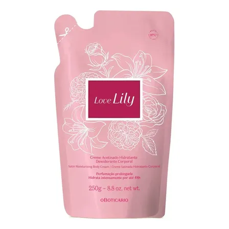 Refil Creme Hidratante Para Corpo Love Lily Boticário 250g
