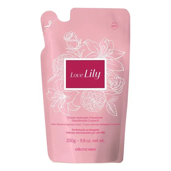 Creme Hidratante Para Corpo Love Lily Boticário 250g