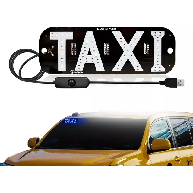 Aviso Letrero Taxi Led 12v Cigarrera Chupones Vidrio.