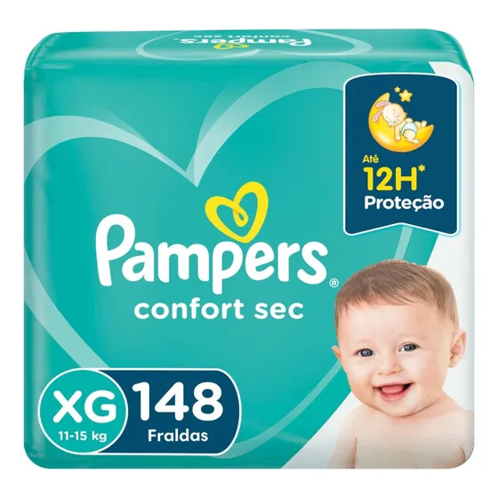 Fraldas Pampers Pampers Confort Sec Xg 148 Un Pacotao Oferta
