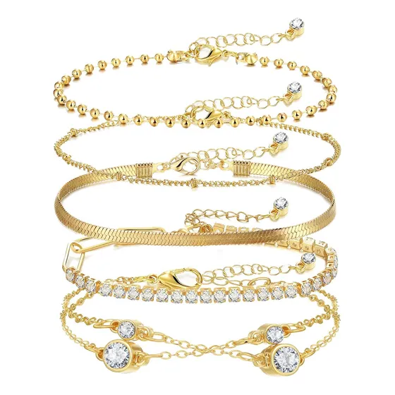 Dearmay Pulseras De Oro Para Mujer, 14k Joyas De Oro Real...