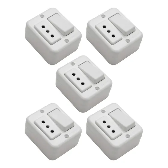 Pack 5 Casquete Tomacorriente Interruptor 9/12 10a 250v