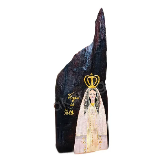 Imagen De Virgen Del Valle Pintada A Mano Sobre Madera