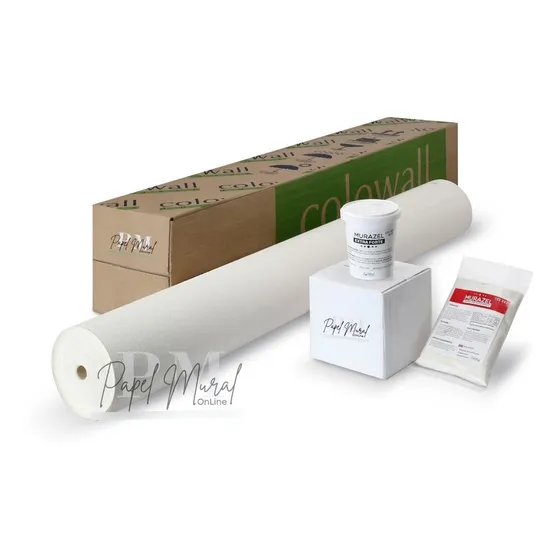 Papel Mural Colowall Arpillera Blanco  + Kit De Adhesivo
