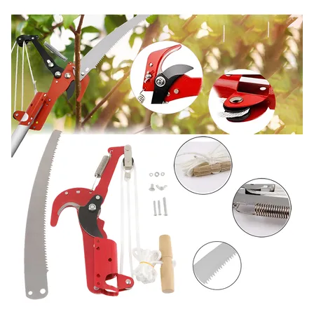Serrote Podador 2 Em 1 Profissional Para Galhos Altos Vermelho