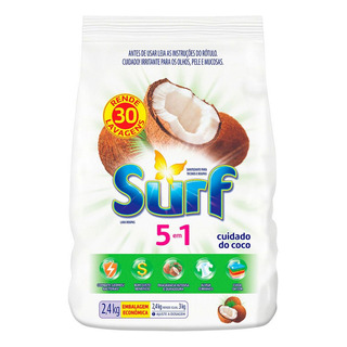 Sabão Em Pó Surf Cuidado Do Coco Lavanda Antibacterial Pacote 2.4 Kg Sabão Em Pó Surf Cuidado Do Coco Lavanda Antibacterial Pacote 2.4 Kg