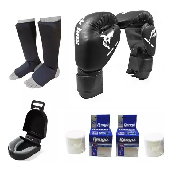 Oferta,kit Boxeo-kick, Unisex, Guantes+tbiales+bucal+vendas