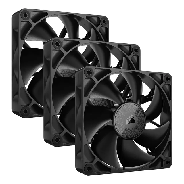 Corsair Icue Link Rx120 Ventiladores Pwm De 120 Mm Con Icue Link System Hub - Rodamiento De Cúpula Magnética - Paquete Triple - Negro