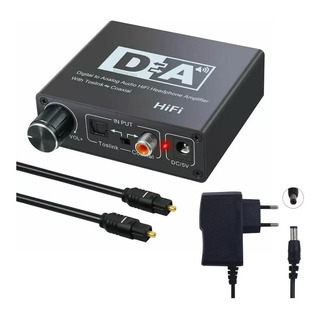 Conversor Áudio Óptico Toslink Coaxial P/ Rca E P2 C/ Volume Conversor Áudio Óptico Toslink Coaxial P/ Rca E P2 C/ Volume