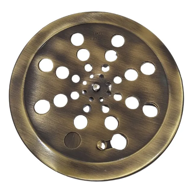 Ralo Grelha 150mm Redondo Ouro Velho C/ Fechamento P/ Lavabo