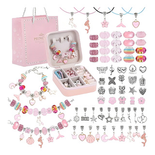 Kit Para Fazer Bracelete C/ Berloque 68pcs Diy + Porta Jóias Kit Para Fazer Bracelete C/ Berloque 68pcs Diy + Porta Jóias